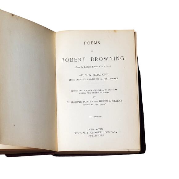 Robert Brownings Selected Poems New York Thomas Y Crowell Co Victorian Leather - Picture 5 of 12